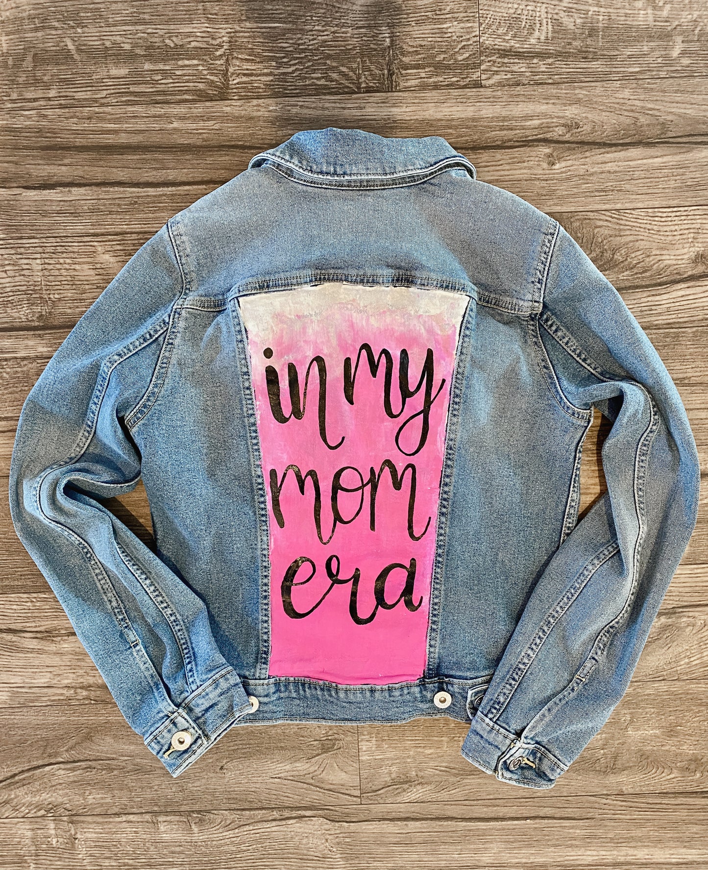 In my mom era painted denim jacket